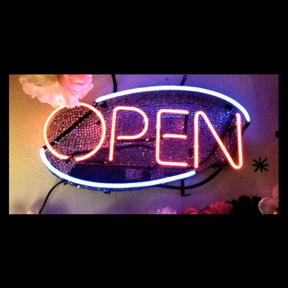 Blinged out Open sign